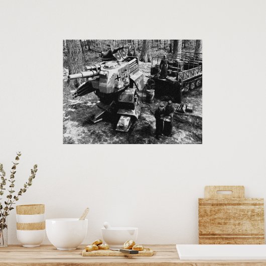 Refueling Bipedal Panzer B/W ポスター (キッチン)
