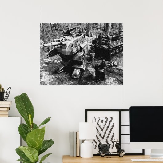 Refueling Bipedal Panzer B/W ポスター (ホームオフィス)