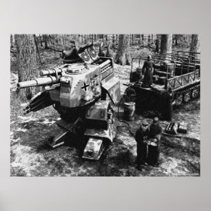 Refueling Bipedal Panzer B/W ポスター