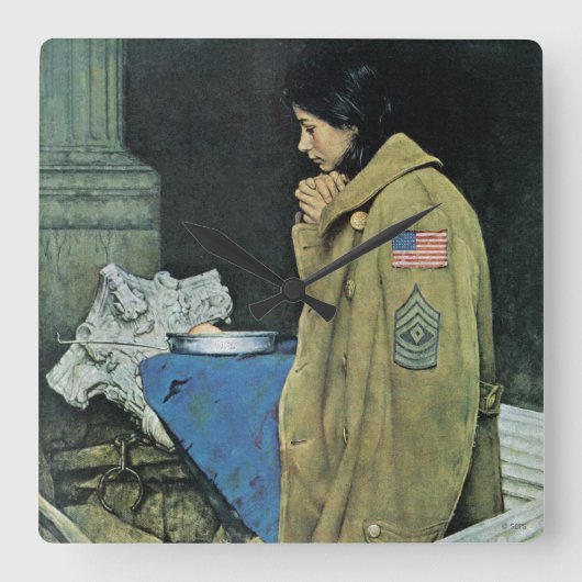 Refugee Thanksgiving スクエア壁時計 (正面)