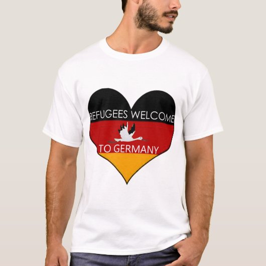 refugees welcome to germany tシャツ (正面)