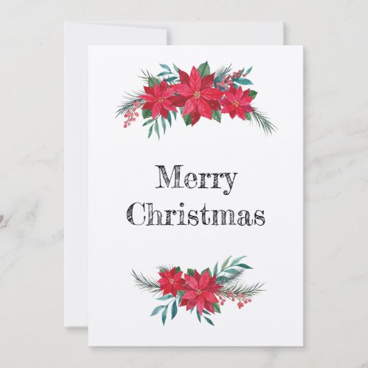 Refugio de invierno de Poinsettias シーズンカード (正面)