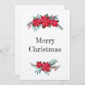Refugio de invierno de Poinsettias シーズンカード (正面/裏面)