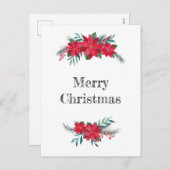 Refugio de invierno de Poinsettias シーズンポストカード (正面/裏面)