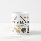 Reg. 11のoz。 オーケストラの楽器のマグ コーヒーマグカップ (中央)