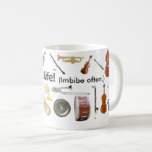 Reg. 11のoz。 "音楽は生命です!  (、頻繁に吸収して下さい。)"マグ コーヒーマグカップ (正面右)