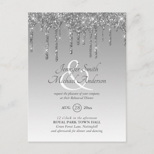 regalグリッタードリッティングリハーサルディナーアンパサンド ポストカード (正面)