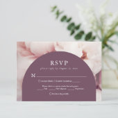 Regal エレガント Purple Peoniesメニュー選択結婚の 出欠カード (スタンド正面)