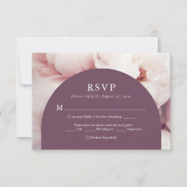 Regal エレガント Purple Peoniesメニュー選択結婚の 出欠カード