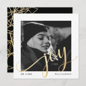 Regal & モダン金ゴールド幾何学新婚の写真 シーズンカード (正面/裏面)