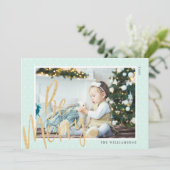 Regal & モダン金ゴールドBe Merryクリスマスフォト シーズンカード (スタンド正面)