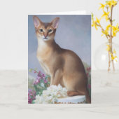 Regal Abyssinian – Painterly Cat Card カード (黄色い花)