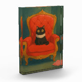 Regal Black Cat on Red Throne フォトブロック (左)