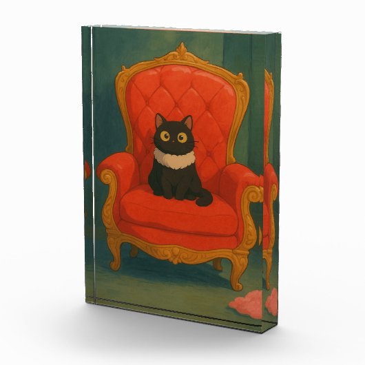 Regal Black Cat on Red Throne フォトブロック (右)