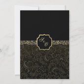 Regal Black Gold Damask Wedding Program 招待状 (裏面)