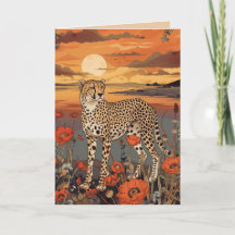 REGAL CHEETAH BLANK ALL-OCCASION CARD