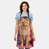 Regal Chow Chow by Grand Christmas Tree Holiday エプロン (着用した状態)