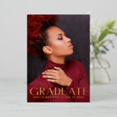 Regal Classyエレガント Grad写真発表カード 箔招待状 (立ち正面)