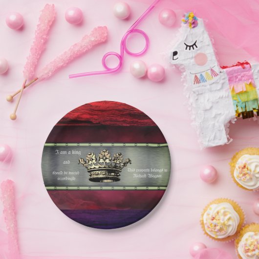 Regal Crownユーモアのあるを使った面白いメッセージ ペーパープレート (パーティー)