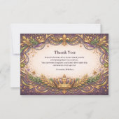 Regal Crown Fleur-de-Lis Mardi Gras サンキューカード (正面)