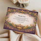 Regal Crown Fleur-de-Lis Mardi Gras サンキューカード