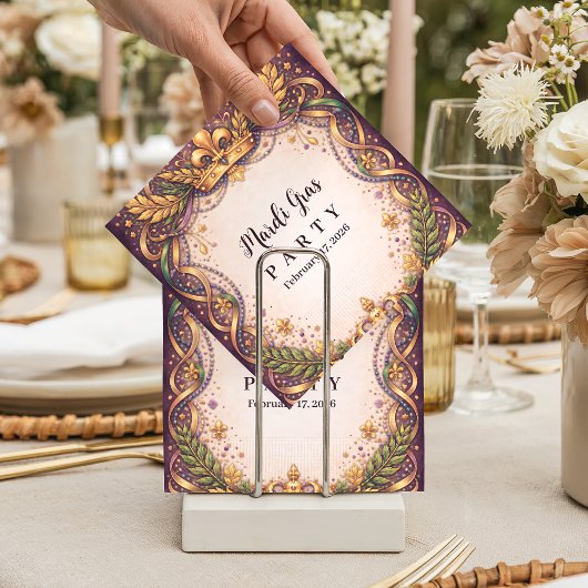 Regal Crown Fleur-de-Lis Mardi Gras スタンダードカクテルナプキン