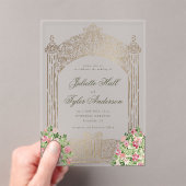 Regal Doors Elegant Faux Foil Wedding アクリル招待状 (インサイチュ (ポータブル))