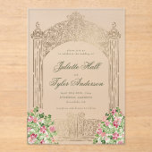 Regal Doors Elegant Faux Foil Wedding アクリル招待状 (正面)