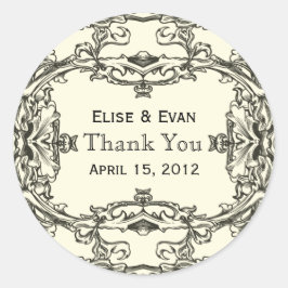 Regal Elegance Thank You Stickers ラウンドシール
