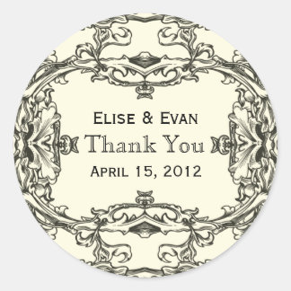 Regal Elegance Thank You Stickers ラウンドシール