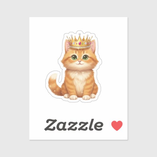 Regal Glitter Crown Cat Golden New Year Sparkle シール (シート)