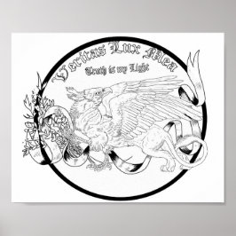 Regal Gold Gryphon Coloring Page  Poster ポスター