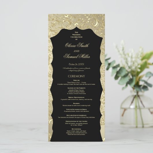 Regal Golden Damask Wedding Program プログラム (スタンド正面)