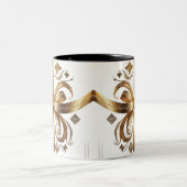 Regal Golden Phoenix Luxury Design Two-Tone Mug ツートーンマグカップ (中央)