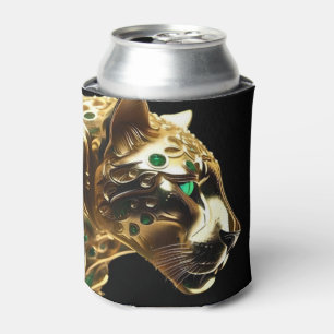 Regal Grace:金ゴールド・ジャガーがエメラルドで飾られた 缶クーラー