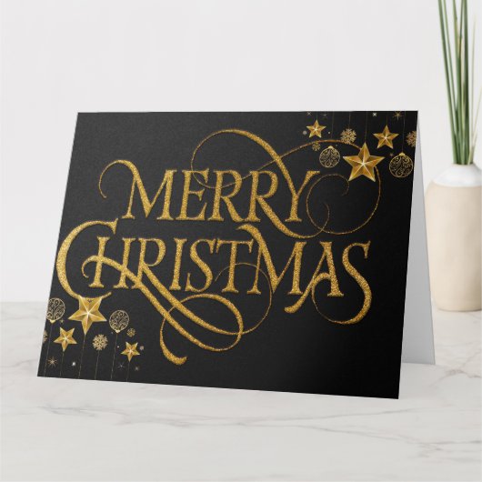 Regal Holiday – Luxury Gold Foil Christmas Card  カード (正面)