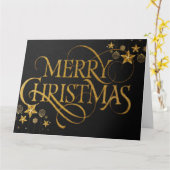 Regal Holiday – Luxury Gold Foil Christmas Card  カード (黄色い花)