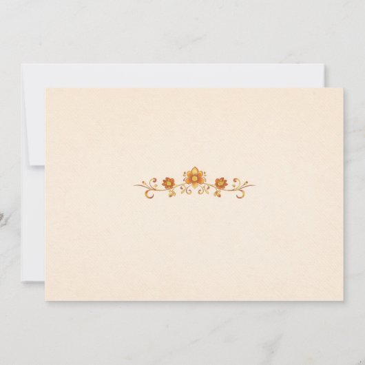 Regal Indian Elephant Gold & Saffron Save the Date (裏面)