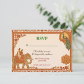 Regal Indian Floral Peacock RSVP Card (スタンド正面)