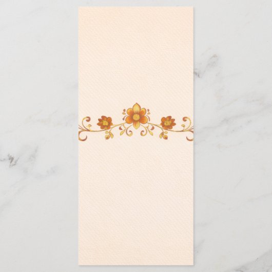 Regal Indian Wedding Menu Card | Gold & Saffron メニュー (裏面)