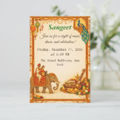 Regal Indian Wedding Sangeet Details Card エンクロージャーカード (スタンド正面)