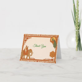Regal Indian Wedding Thank You Card | Saffron&Gold サンキューカード