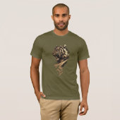 Regal Lion Geometric Graphic Men's T-Shirt | Tシャツ (正面フル)