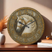  Regal majestic White noble horse ラージ壁時計