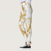 Regal Marble Seamless Pattern – Gold Baroque  レギンス (左)