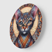 Regal Mythic ornate fantasy feline  ラージ壁時計 (傾斜)