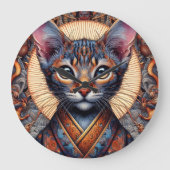 Regal Mythic ornate fantasy feline  ラージ壁時計 (正面)