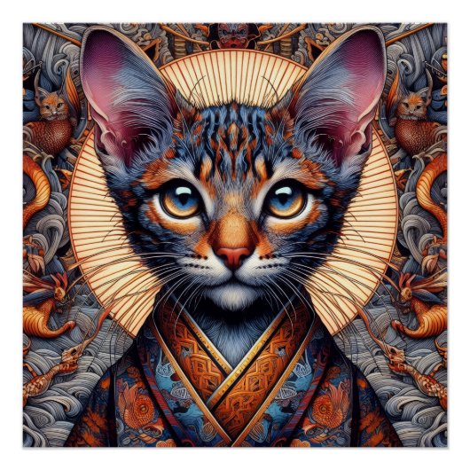 Regal Mythic ornate fantasy feline Planner ポスター (正面)