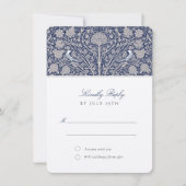 Regal NavyとCream RSVP結婚の 招待状 (正面)