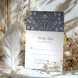 Regal NavyとCream RSVP結婚の 招待状